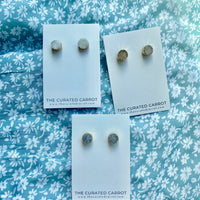 Druzy Stud Earrings - Gold