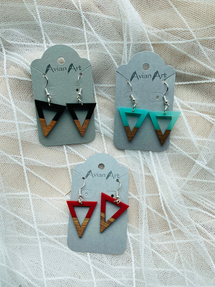 Hollow Triangle Resin Drop Earrings