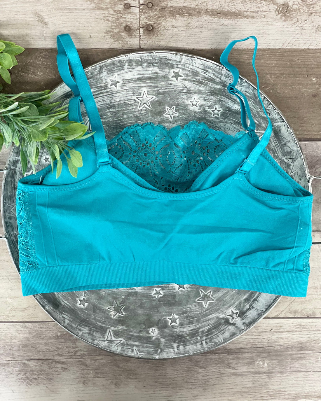 Coobie Lace Coverage Cami Bra - Turquoise – Flowers and Gray