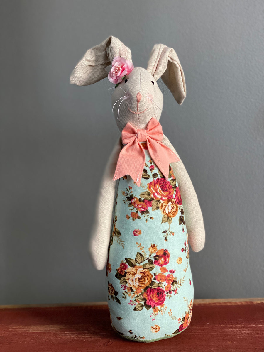 Floral Long Body Standing Bunny