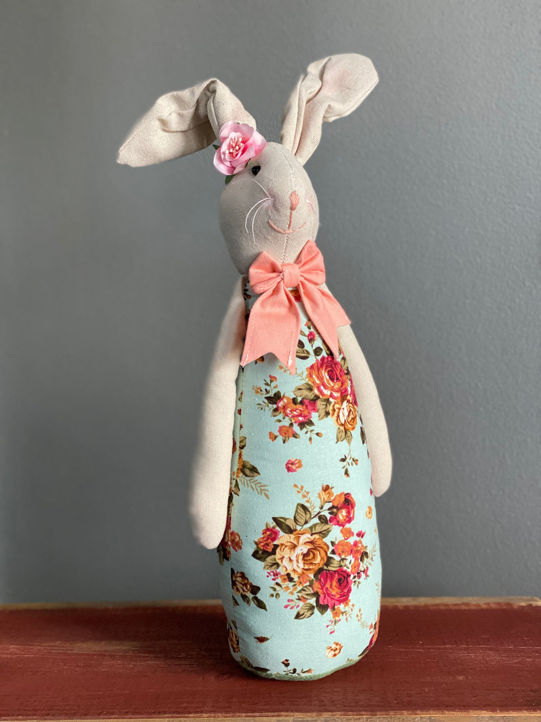 Floral Long Body Standing Bunny