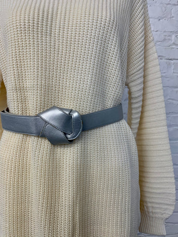 Inside Out Buckle Belt - Silver