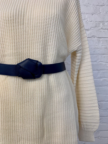 Inside Out Buckle Belt - Navy