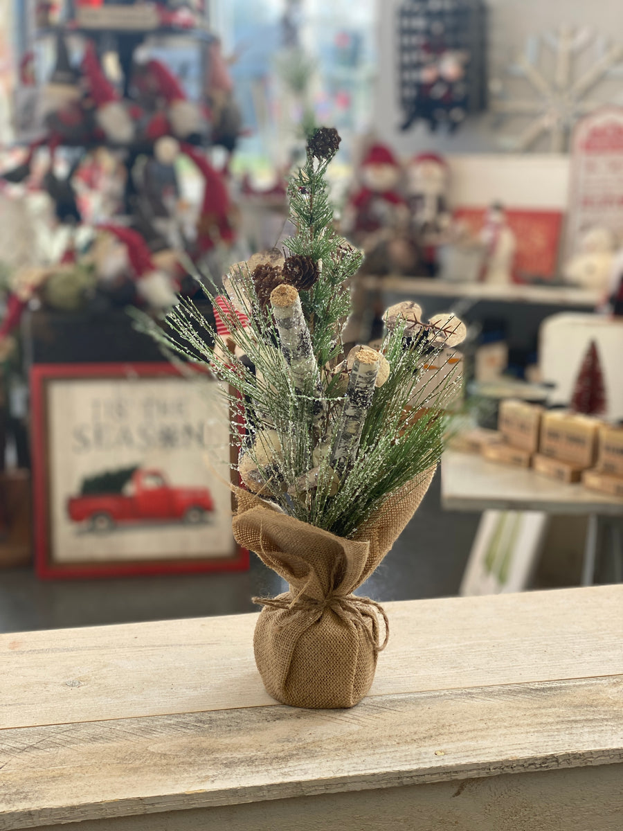 Flocked Pine Tree Decor