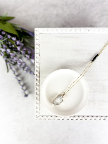 Gold Geometric Druzy Necklace
