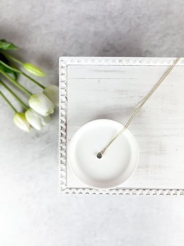 Gold Dainty Dark Druzy Necklace