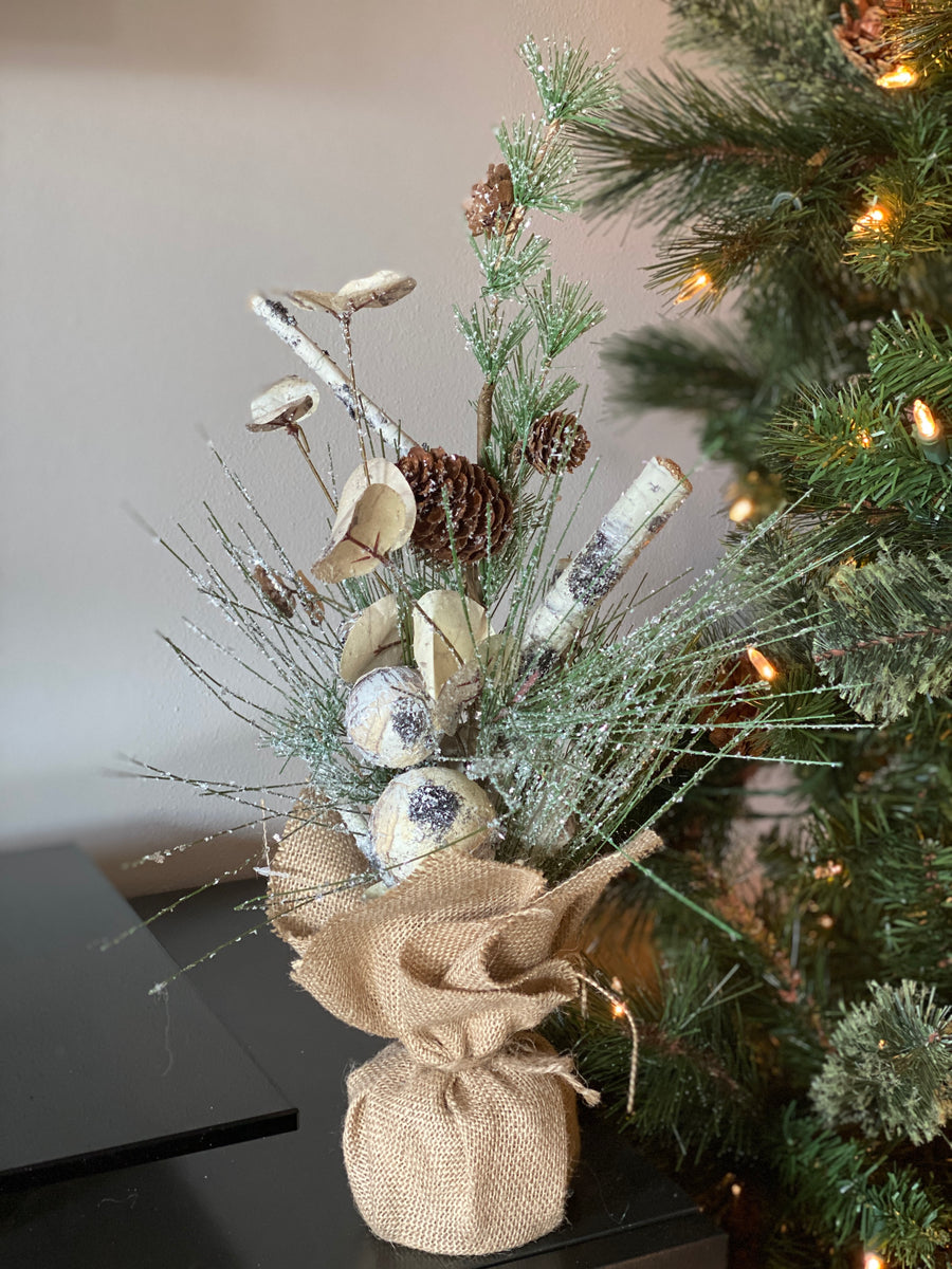 Flocked Pine Tree Decor