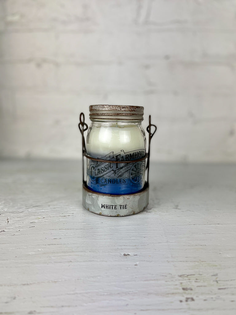 Classic Farmhouse Star Candle - White Tie