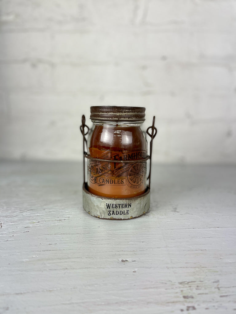 Classic Farmhouse Star Candle - Western Saddle