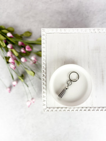Gray Lined Circle Charm Diffuser Keychain