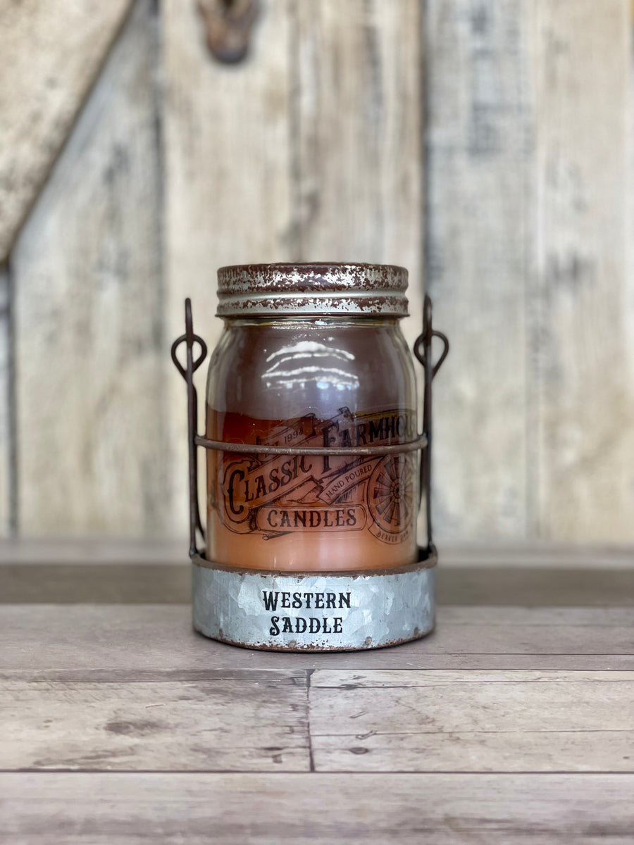 Classic Farmhouse Star Candle - Western Saddle