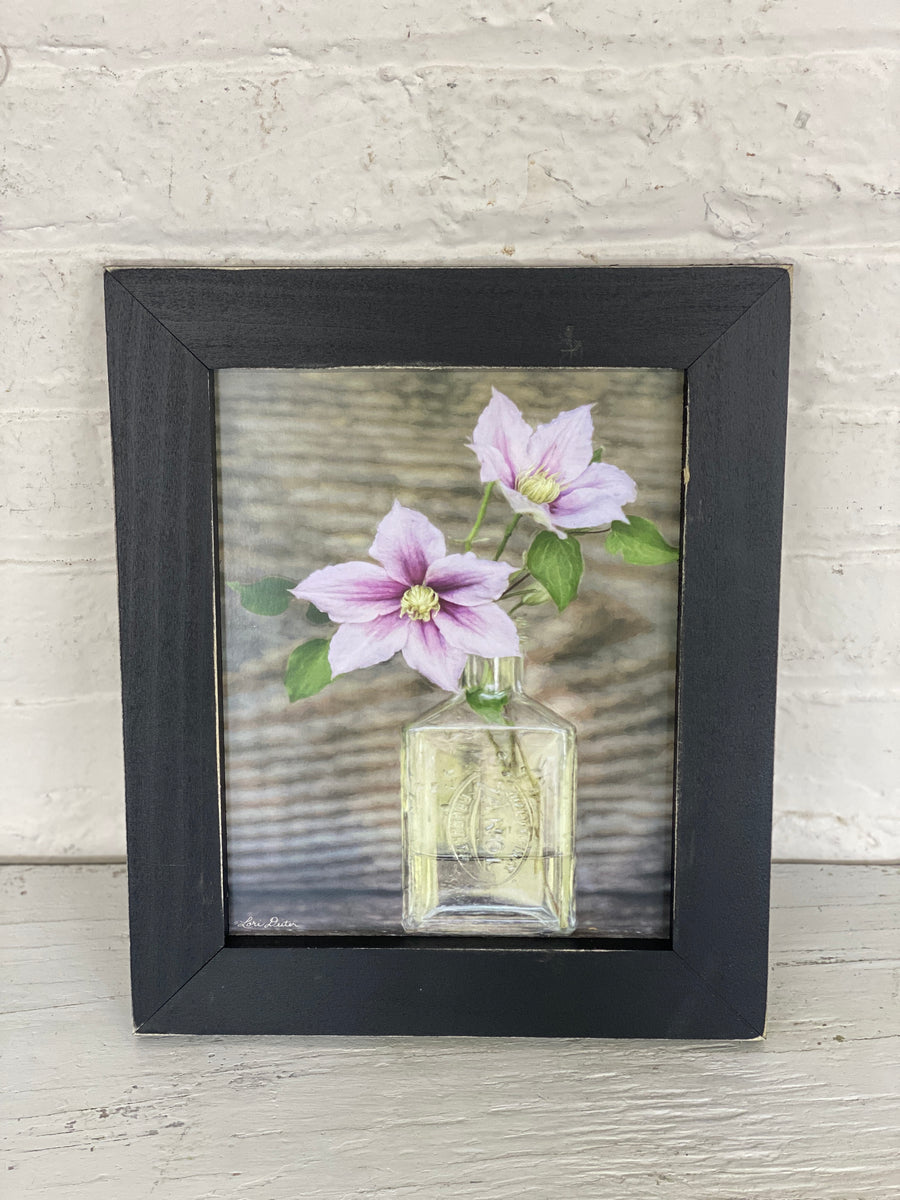 8x10" Glass Jar with Purple Flower Wood Frame Sign