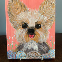 Yorkie Sticking Out Tongue Painting