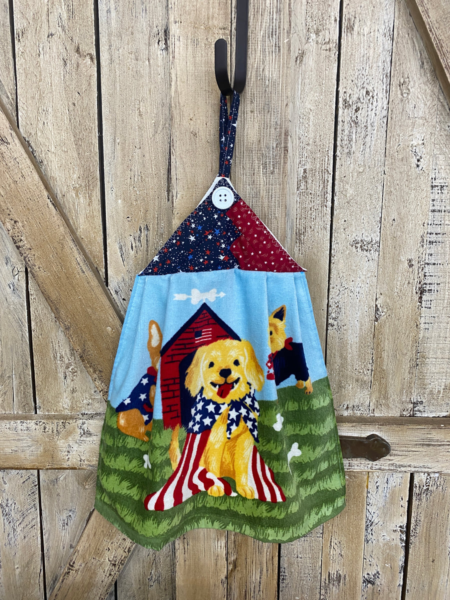 Patriotic Dogs Kitchen Towel