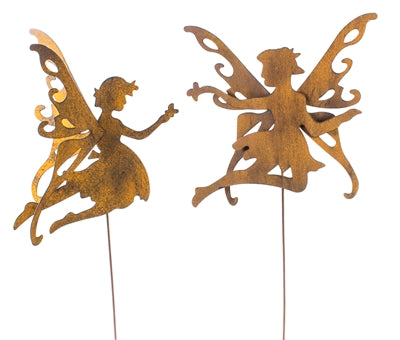 Rusted Fairy Garden Stake