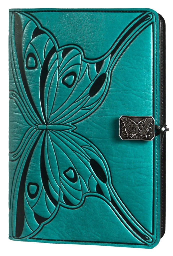 Oberon Design Leather Refillable Journal - Butterfly