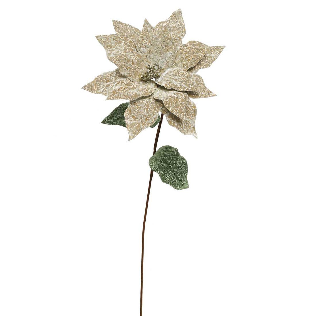 Metallic Luxurious Damask Poinsettia