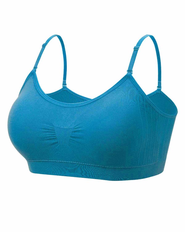 Coobie Scoopneck Cami Bra Island Blue Flowers and Gray