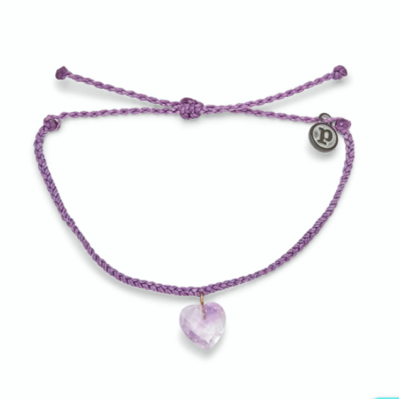 Pura Vida Bracelets - Stone Heart Amethyst Bracelet