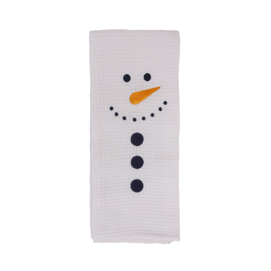 Snowman Waffle Tea Towel