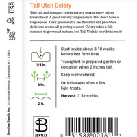 Celery, Tall Utah Seed Packet (Apium graveolens var. dulce)