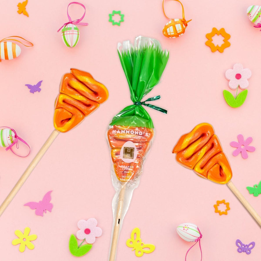 Easter Carrot Orange Cream Lollipops