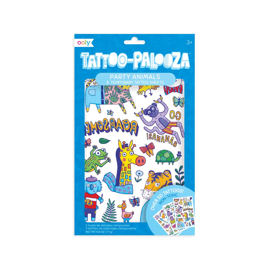 Ooly Tattoo-palooza Temporary Glitter Tattoo: Party Animals