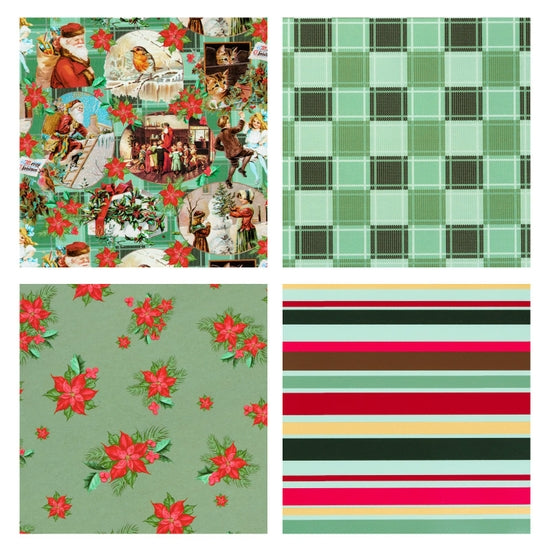 Traditional Green Printed Wrapping Paper