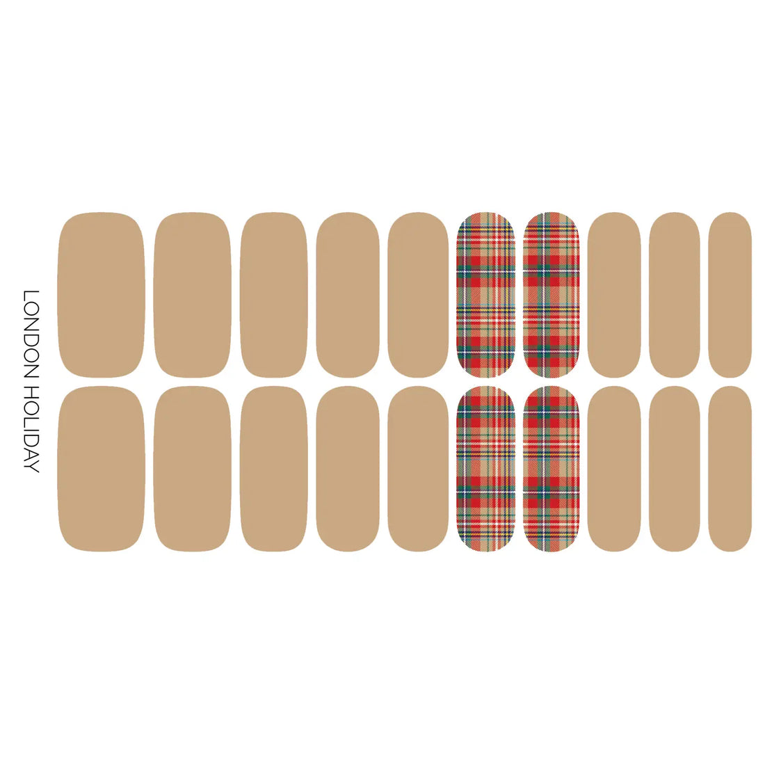 London Holiday | Beige with Plaid Accent Winter Nail Wraps