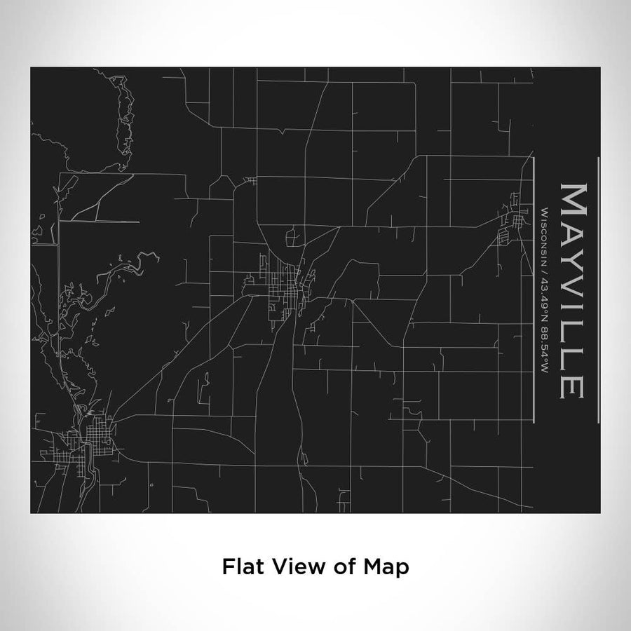 Mayville Map Bottle with Bamboo Topper - Matte Black