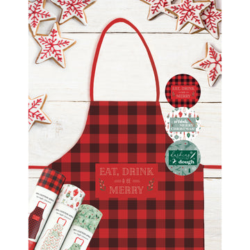 Krumbs Kitchen Farmhouse Holiday Aprons - Eat, Drink and Be Merry