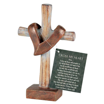 Jesus I Cross My Heart Tabletop Cross
