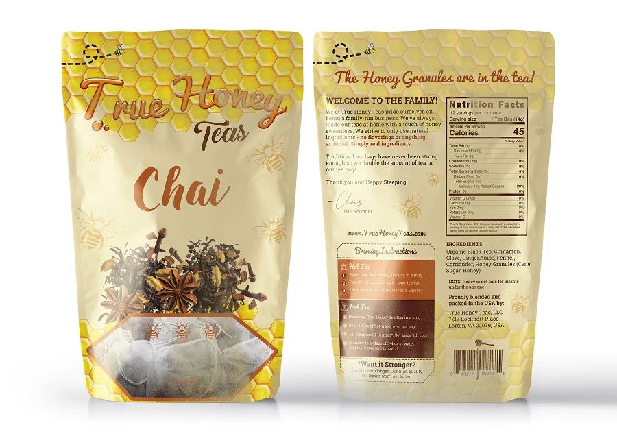 True Honey Chai Tea Bags - 12 Count