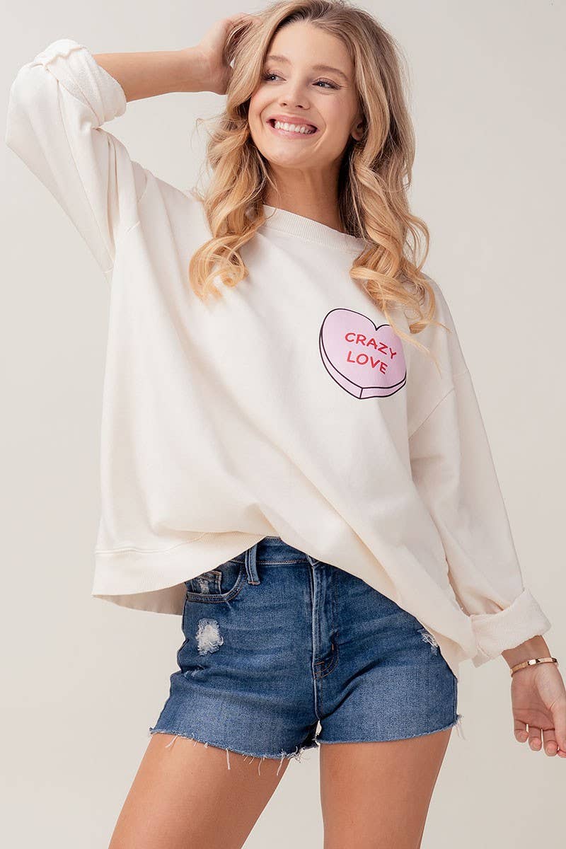 Candy Heart Oversized Sweatshirt