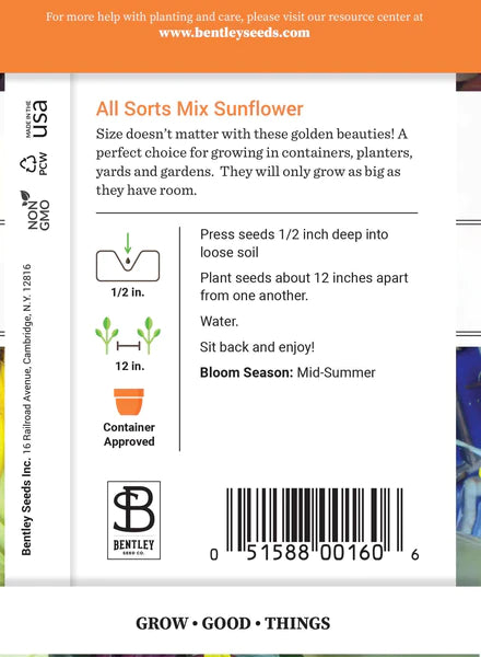 Sunflower, All Sorts Mix Seed Packet