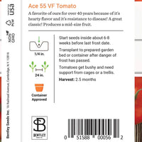 Tomato, Ace 55 Seed Packet (Solanum lycopersicum)