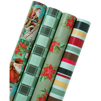 Traditional Green Printed Wrapping Paper