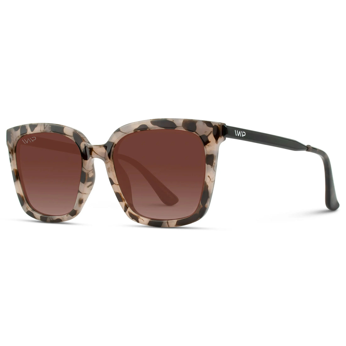 Madison Square Oversized Polarized Sunglasses - Blush Pink Tortoise/Gradient Brown Lens