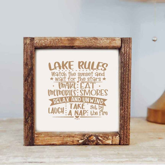 Lake Rules Block Sign