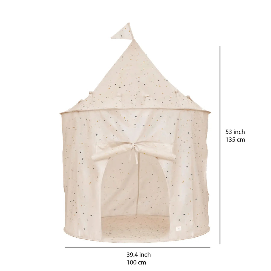 3 Sprouts Recycled Fabric Play Tent Castle - Terrazzo Cream