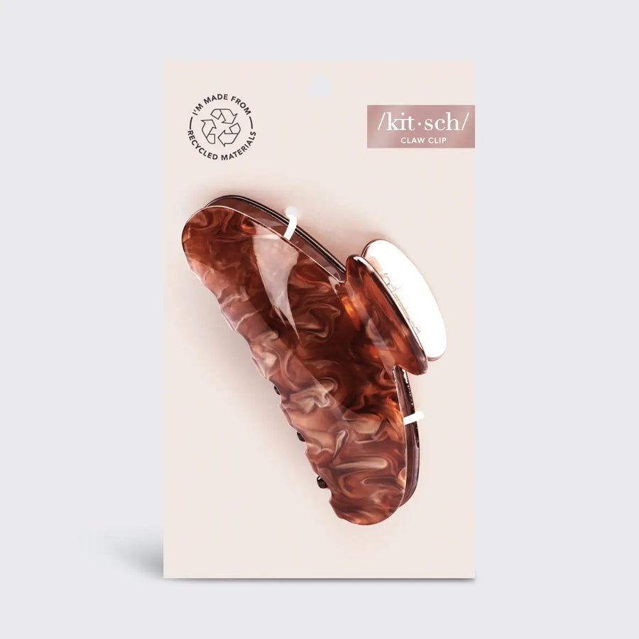 Kitsch Eco-Friendly Marble Claw Clip - Brown