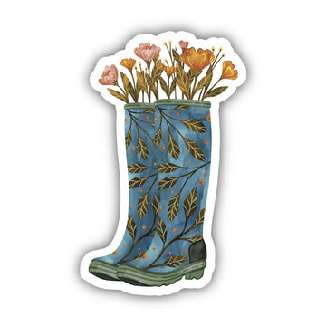 Flowers And Rainboots Sticker
