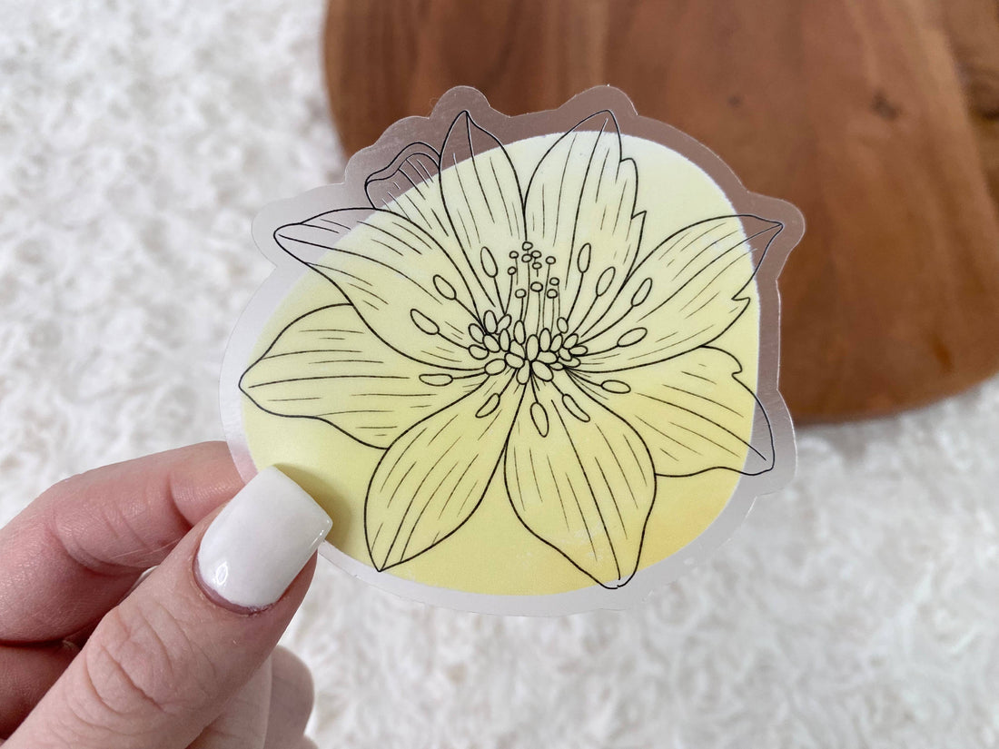 Yellowbird Magnolia Abstract - Botanical Clear Sticker