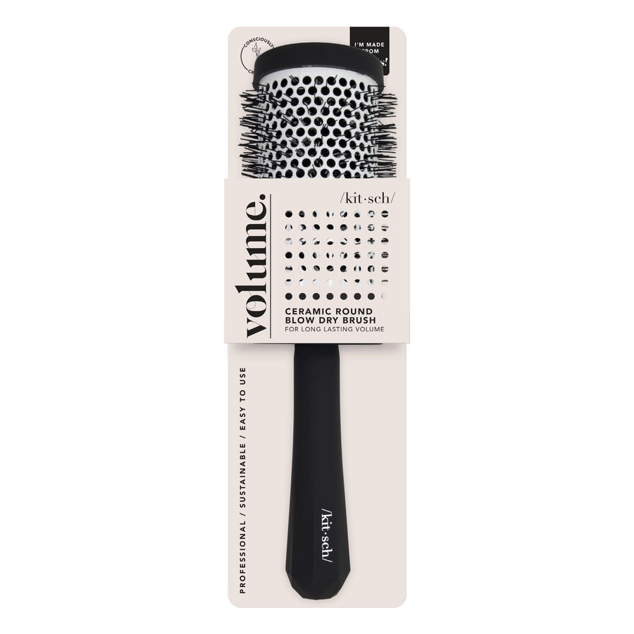 Kitsch Round Blow Dry Brush - Recycled Plastic Black