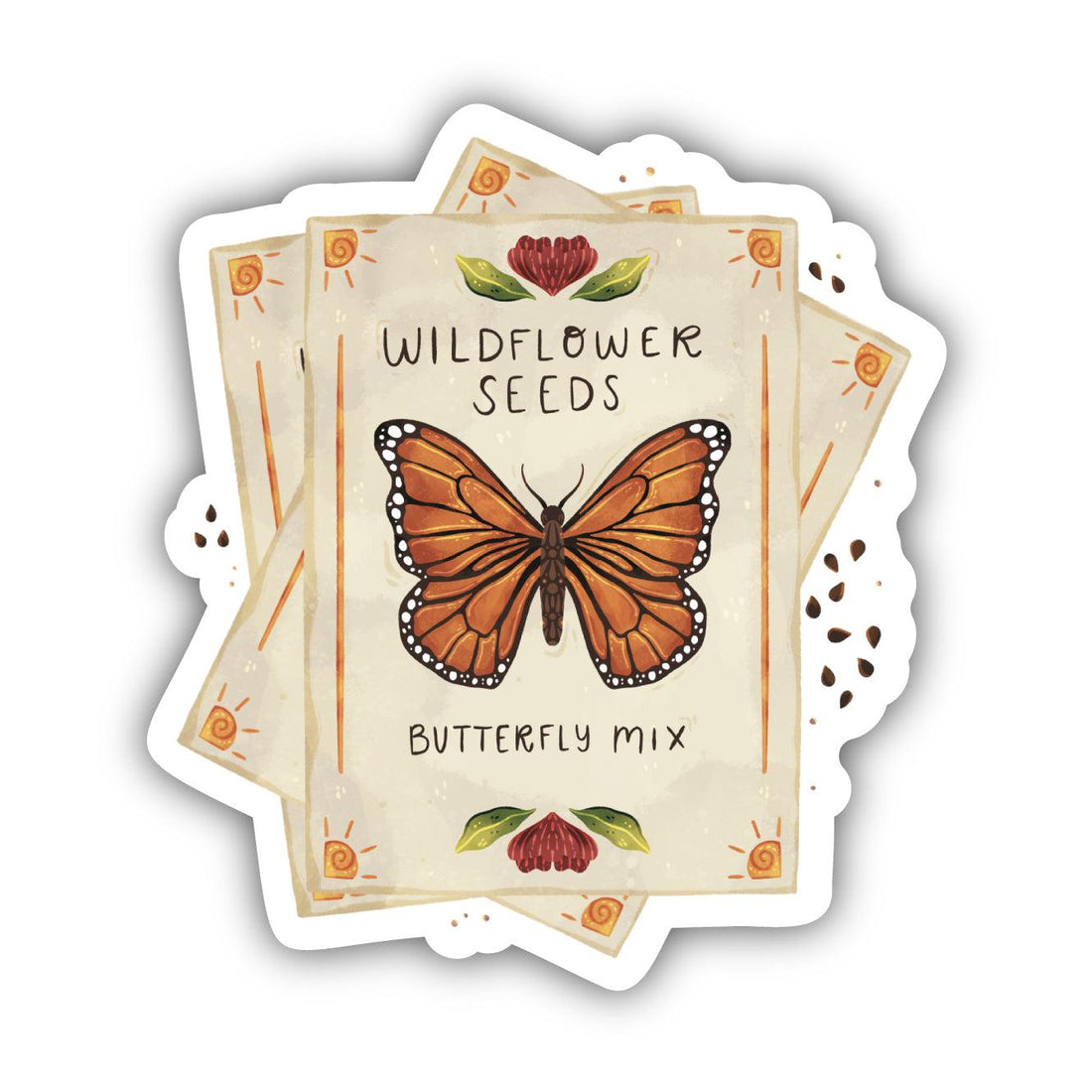 Wildflower Seeds and Butterfly Mix Garden Sticker