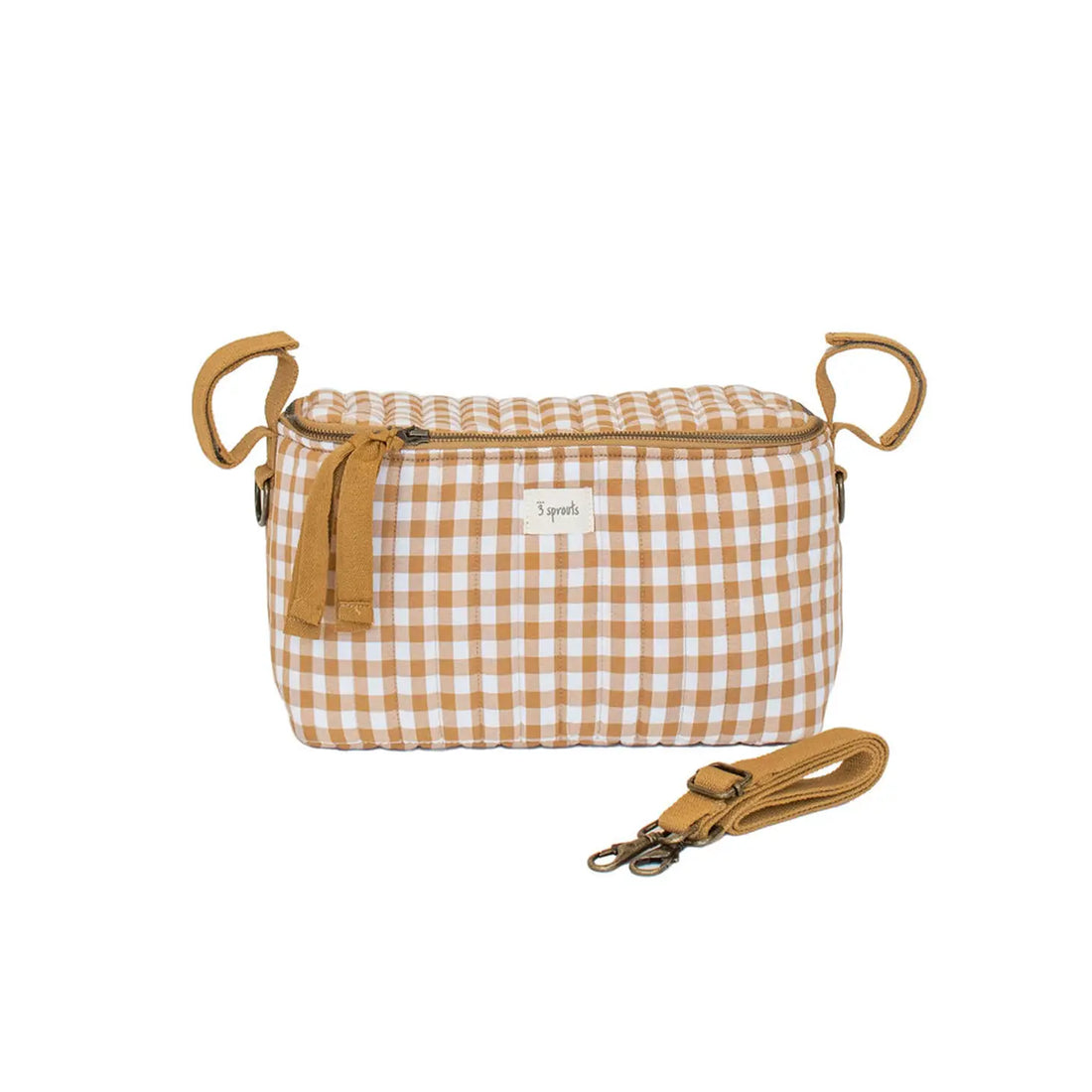 3 Sprouts Universal Stroller Caddy Organizer - Gingham Mustard