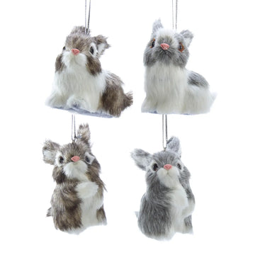 Kurt Adler 3" Plastic Furry Bunny Ornament