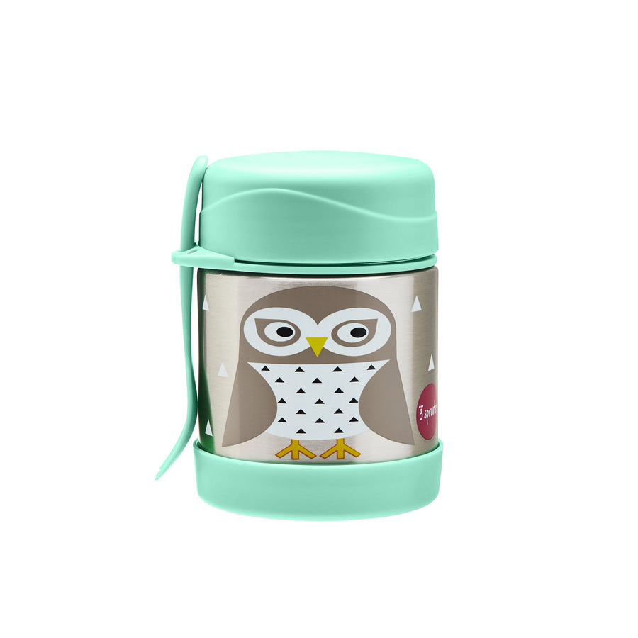 3 Sprouts Owl Stainless Steel Food Jar