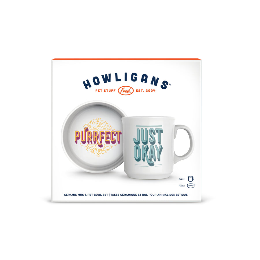 Howligans - Mug + Cat Bowl - Purrfect/Just Okay