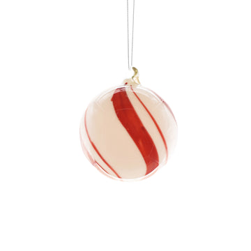Candy Cane Ball Ornament